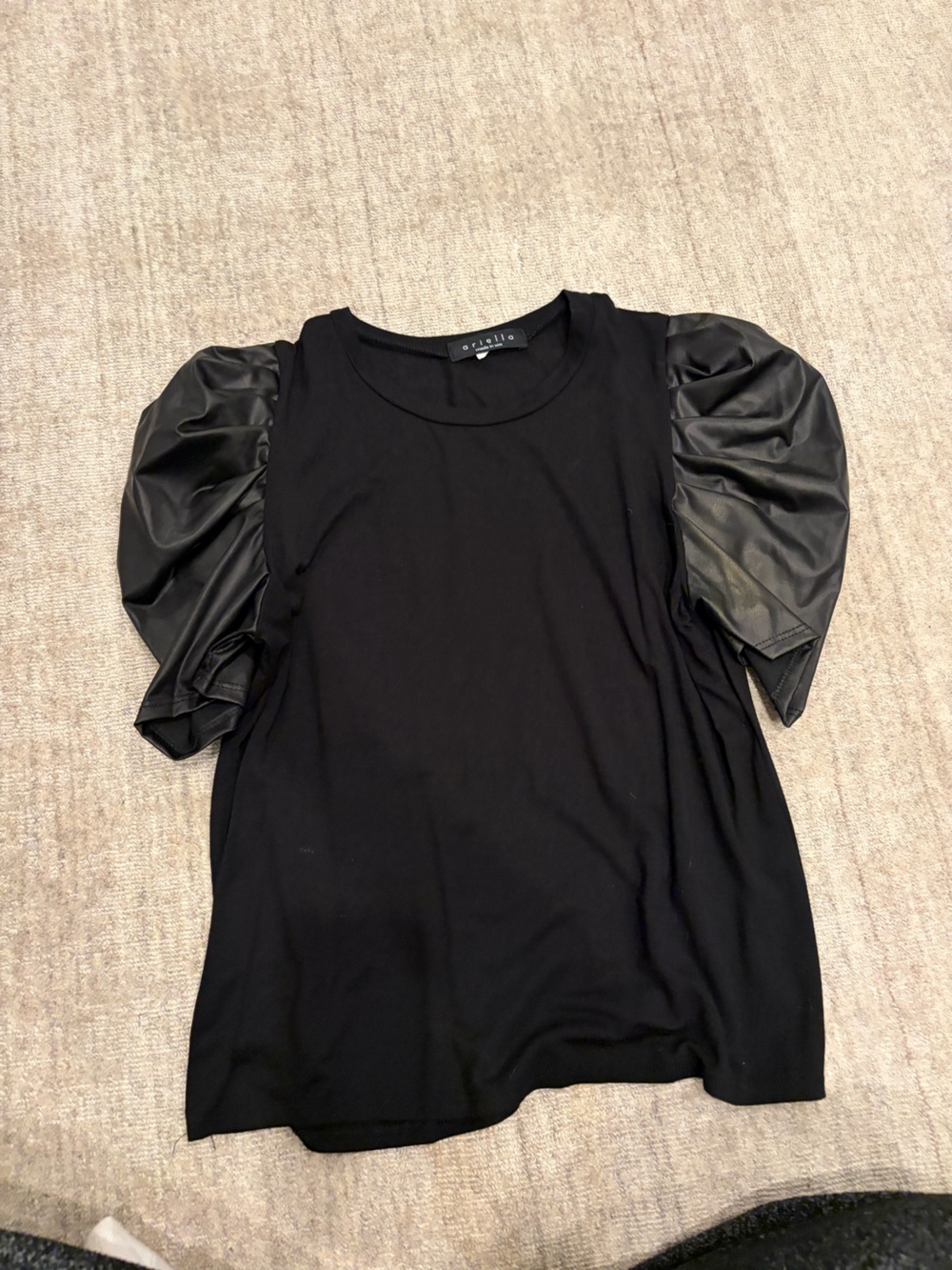 Ariella Black Puff Sleeve Tee